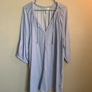 H&M Blue Striped Women's Linen Dress
